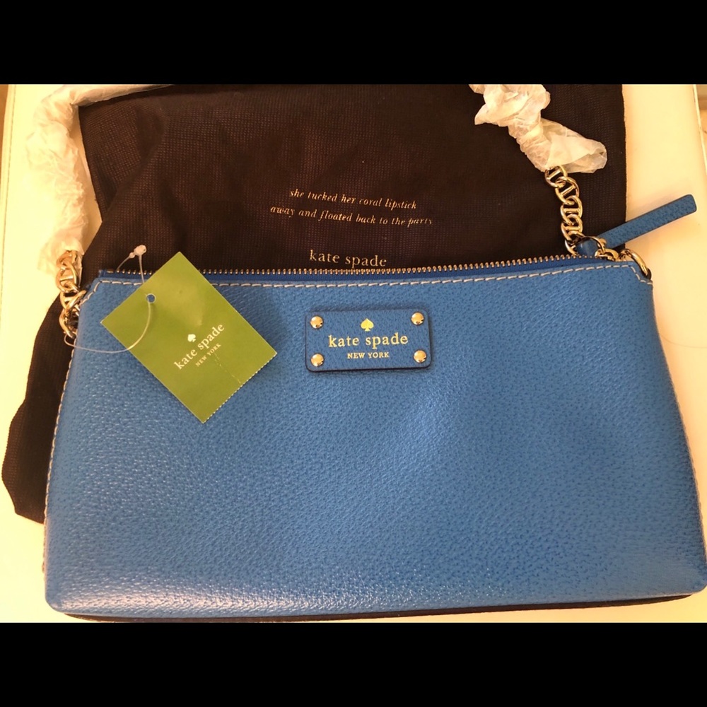 Kate Spade Blue Leather Handbag New With Tag